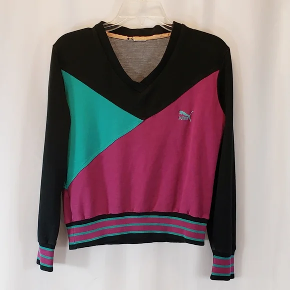 Vintage Puma Cropped Colorblock Sweatshirt - Picture 4 of 7